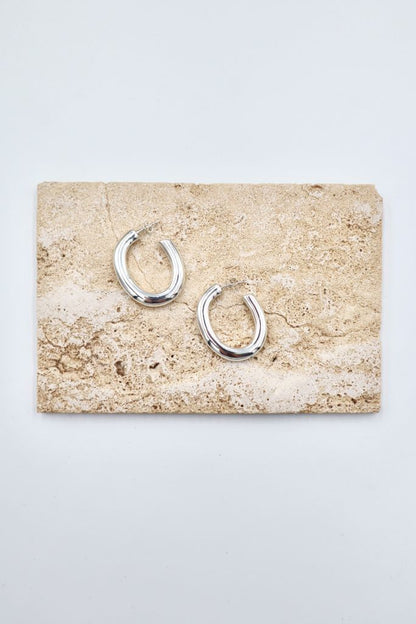 Sterling Silver Electro Half Hoops