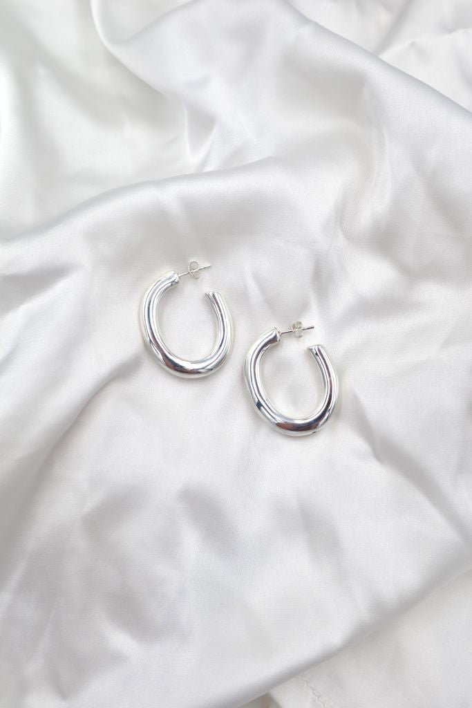 Sterling Silver Electro Half Hoops