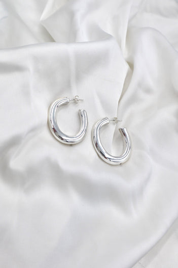 Sterling Silver Electro Half Hoops