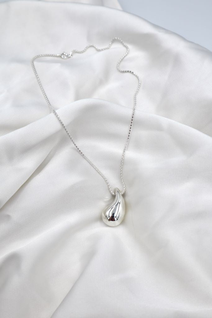 Sterling Silver Electro Water Drop on 40cm Popcorn Chain