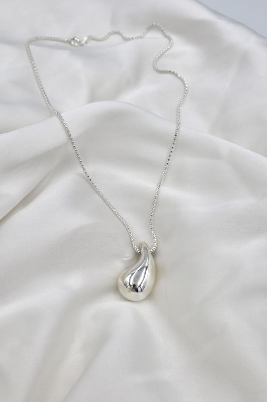 Sterling Silver Electro Water Drop on 40cm Popcorn Chain