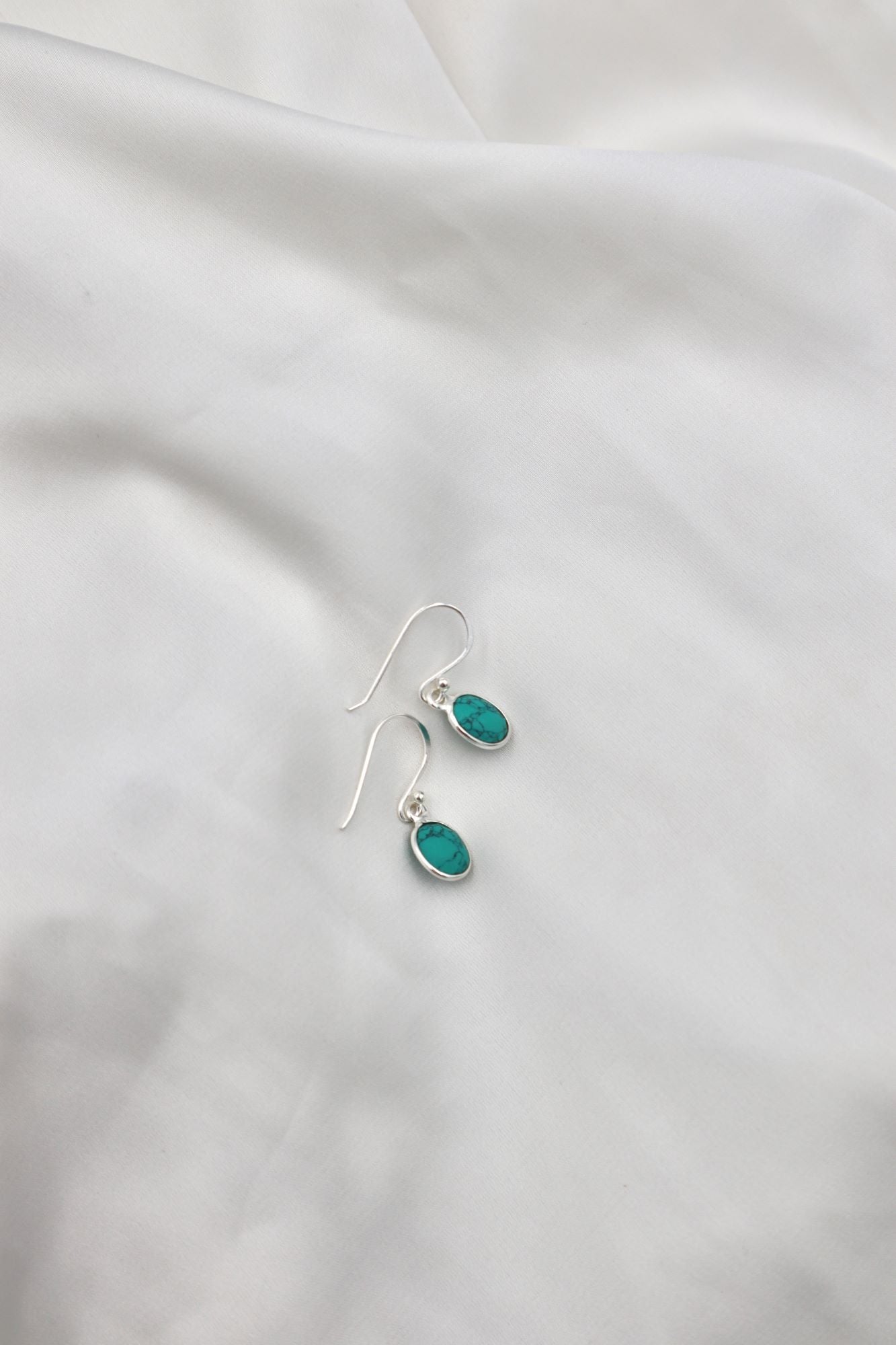 Sterling Silver Light Bezel Turquoise Earrings