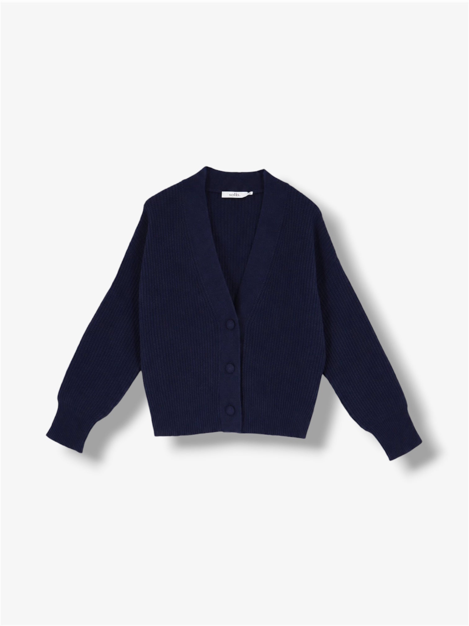 Pure Wool Boxy Cardi in Navy