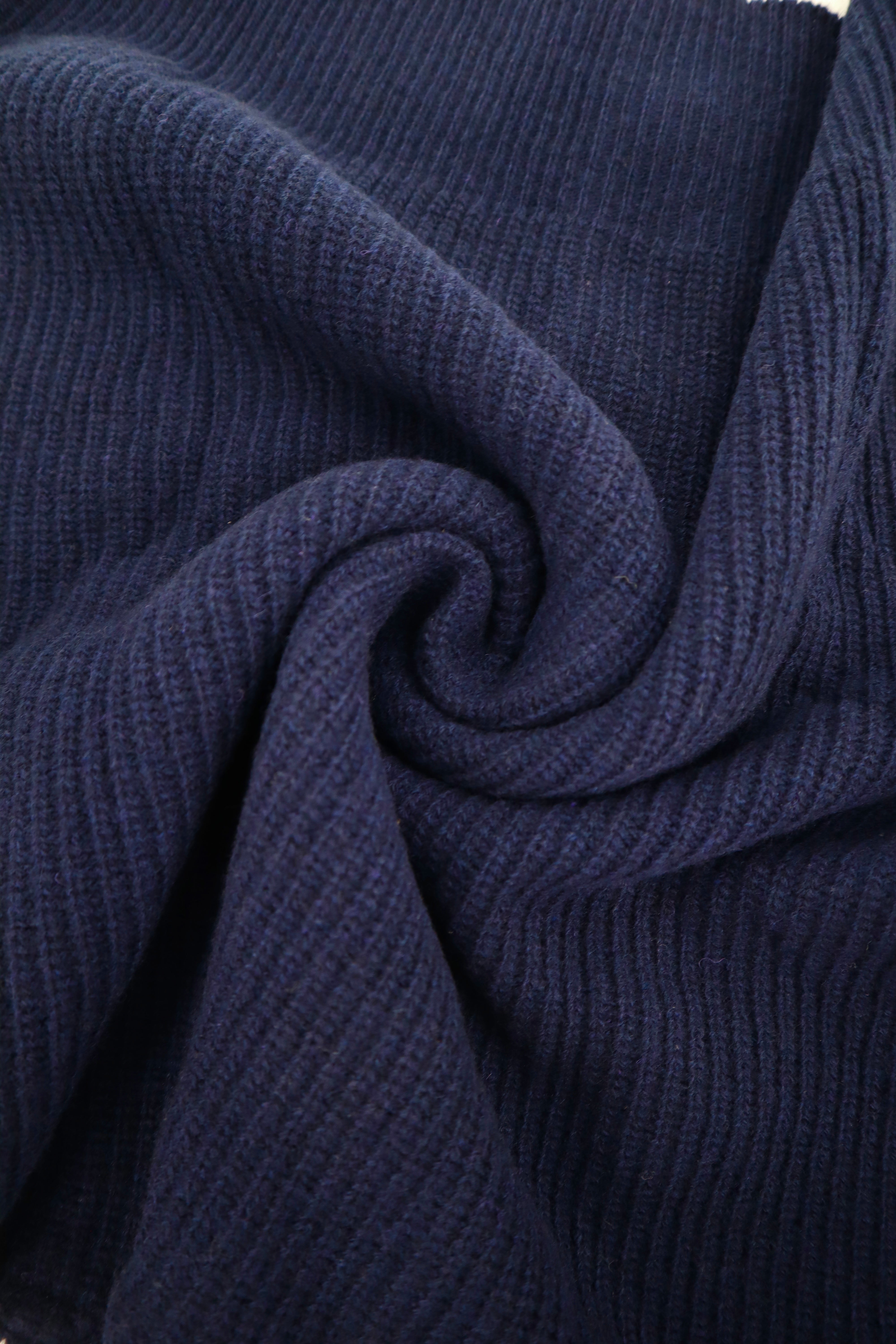 Pure Wool Boxy Cardi in Navy