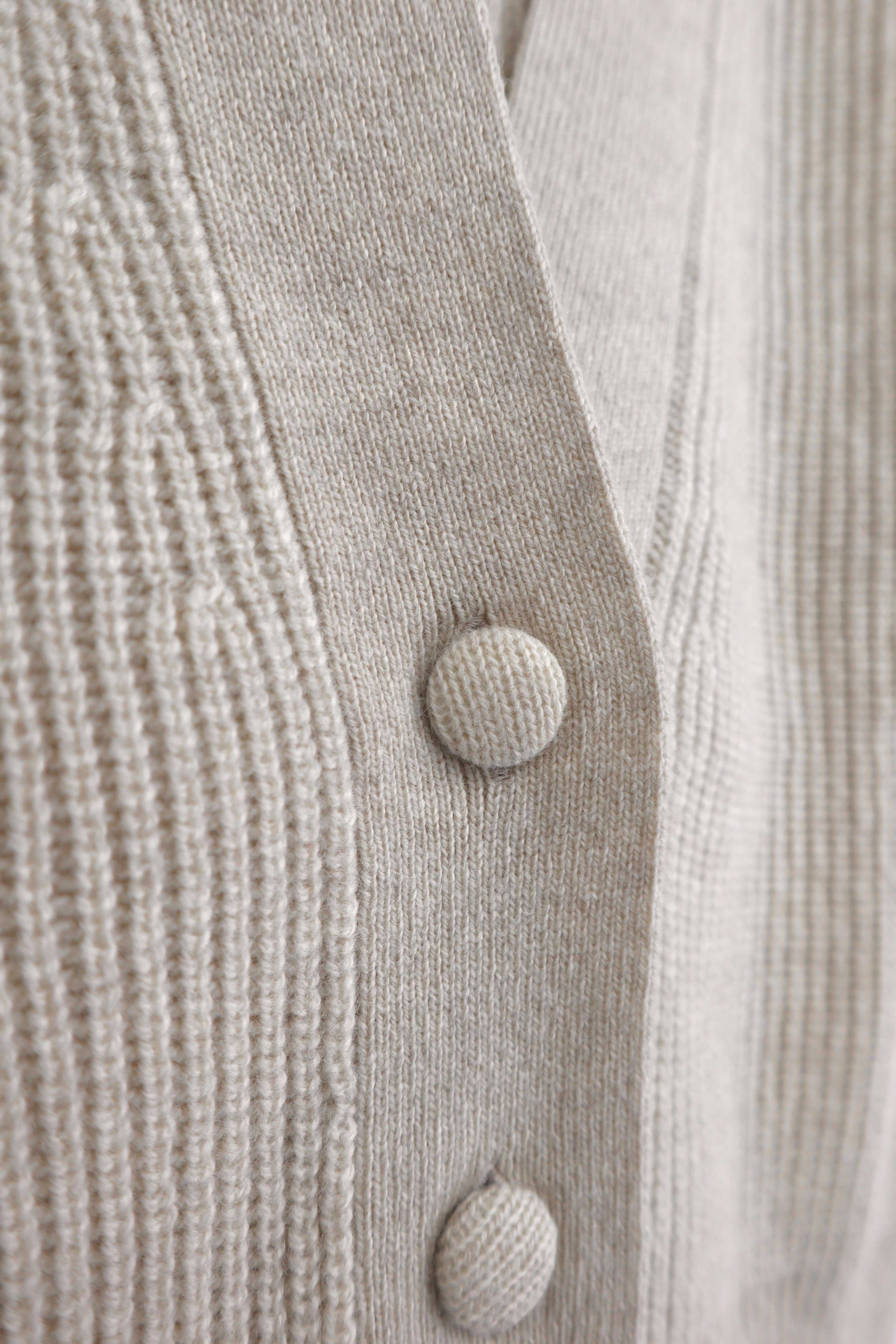 Pure Wool Boxy Cardi in Sand