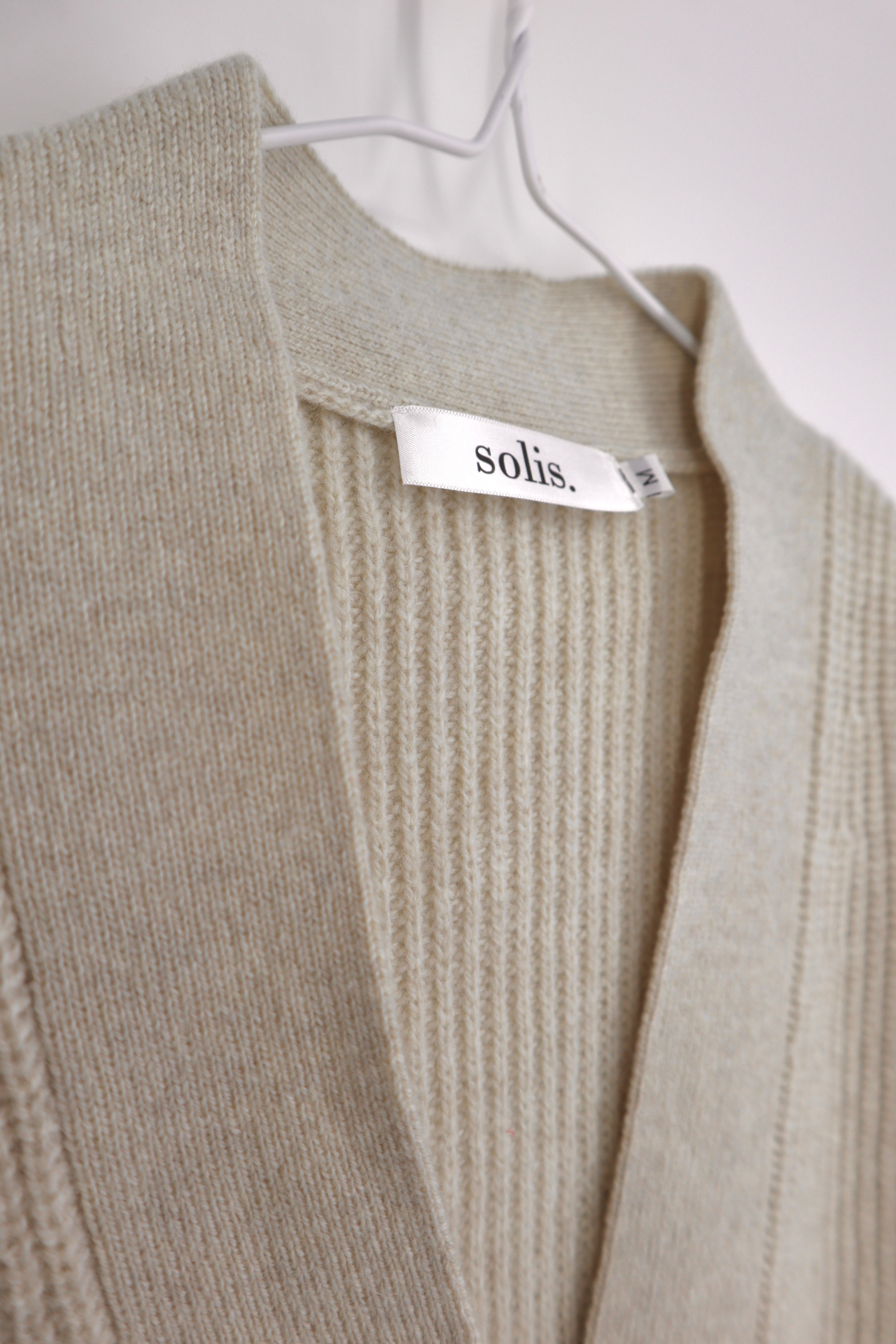 Pure Wool Boxy Cardi in Sand