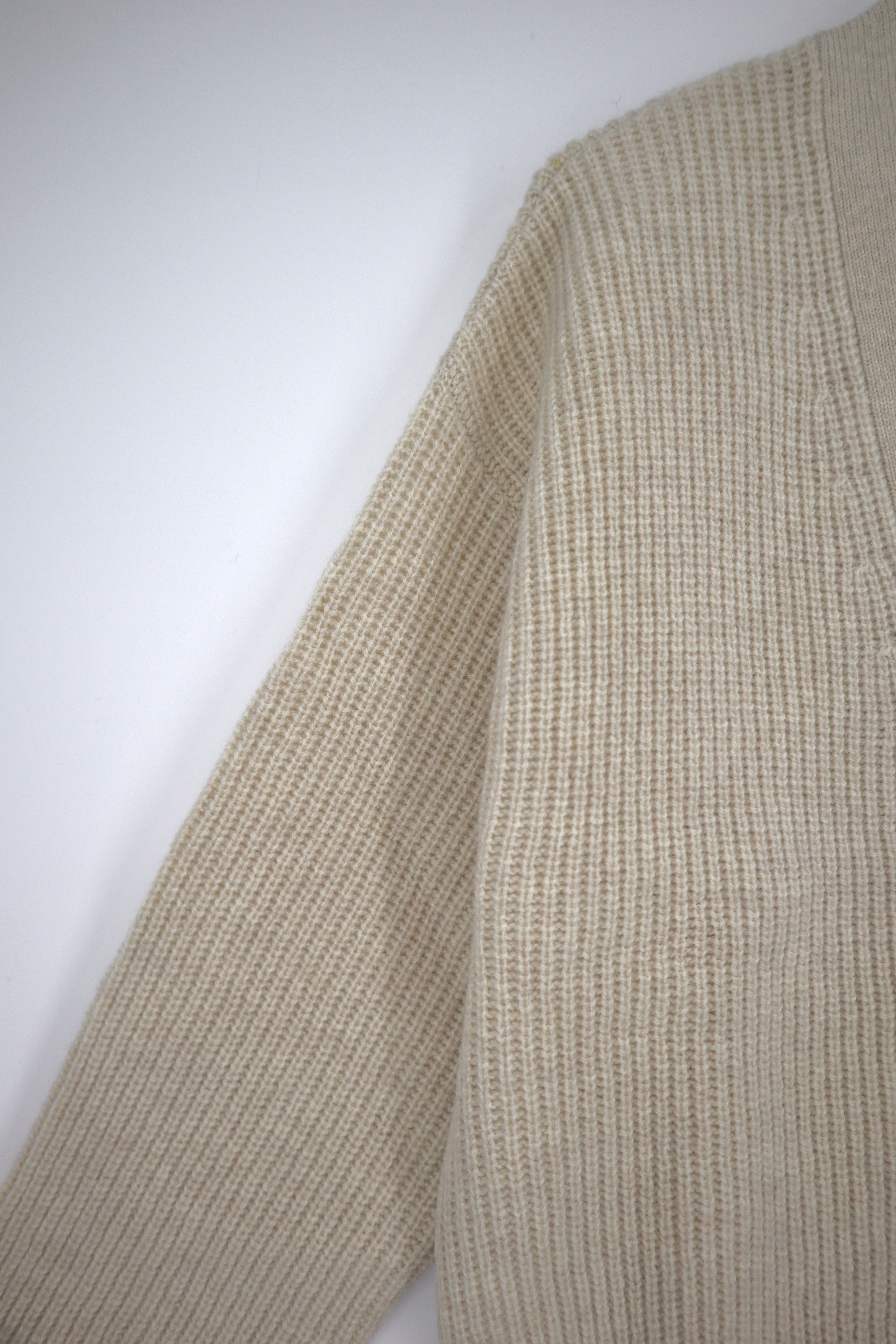 Pure Wool Boxy Cardi in Sand