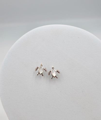 Sterling Silver MOP Turtle Stud Earrings