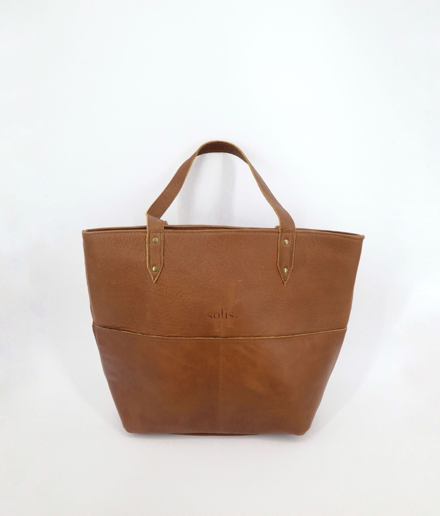 Abbey Genuine Leather Handbag in Pecan