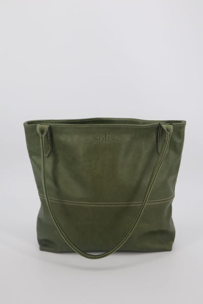 Alice Genuine Leather Handbag in Olive