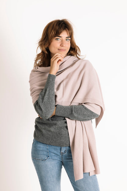 Pure Cashmere Raglan Sleeve Sweater in Pyrite Grey