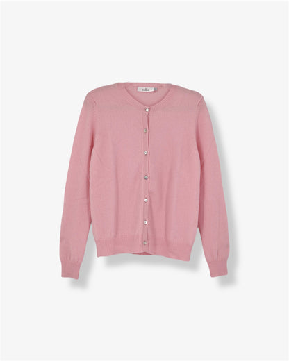 Pure Cashmere Classic Crew Cardigan in Ballet Pink