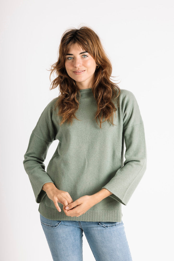 Pure Cashmere Funnel Neck Sweater in Harper