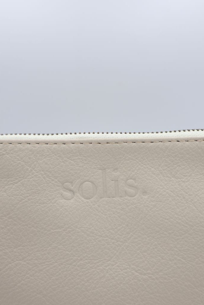 Loice Genuine Leather Makeup Bag in Cream