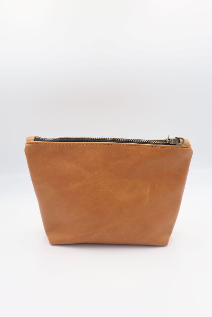 Loice Genuine Leather Makeup Bag in Toffee