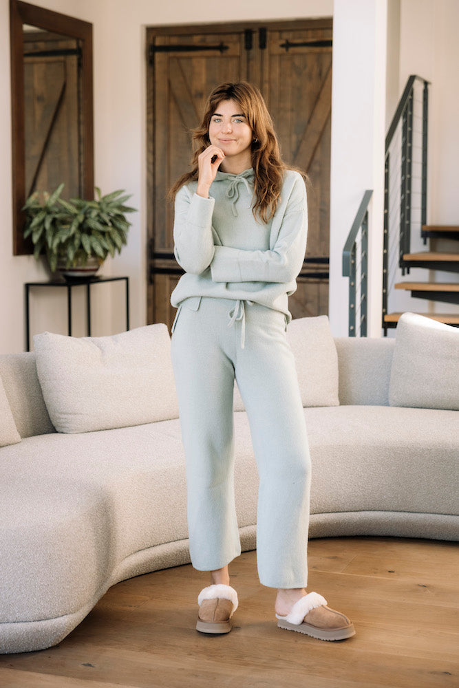 Pure Wool Lounge Pant in Treron Green