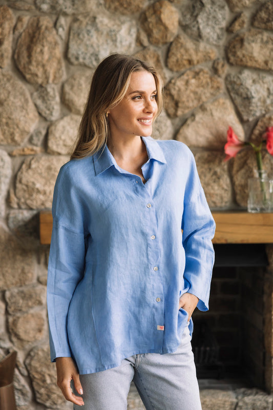 Relaxed Linen Shirt in Arctic