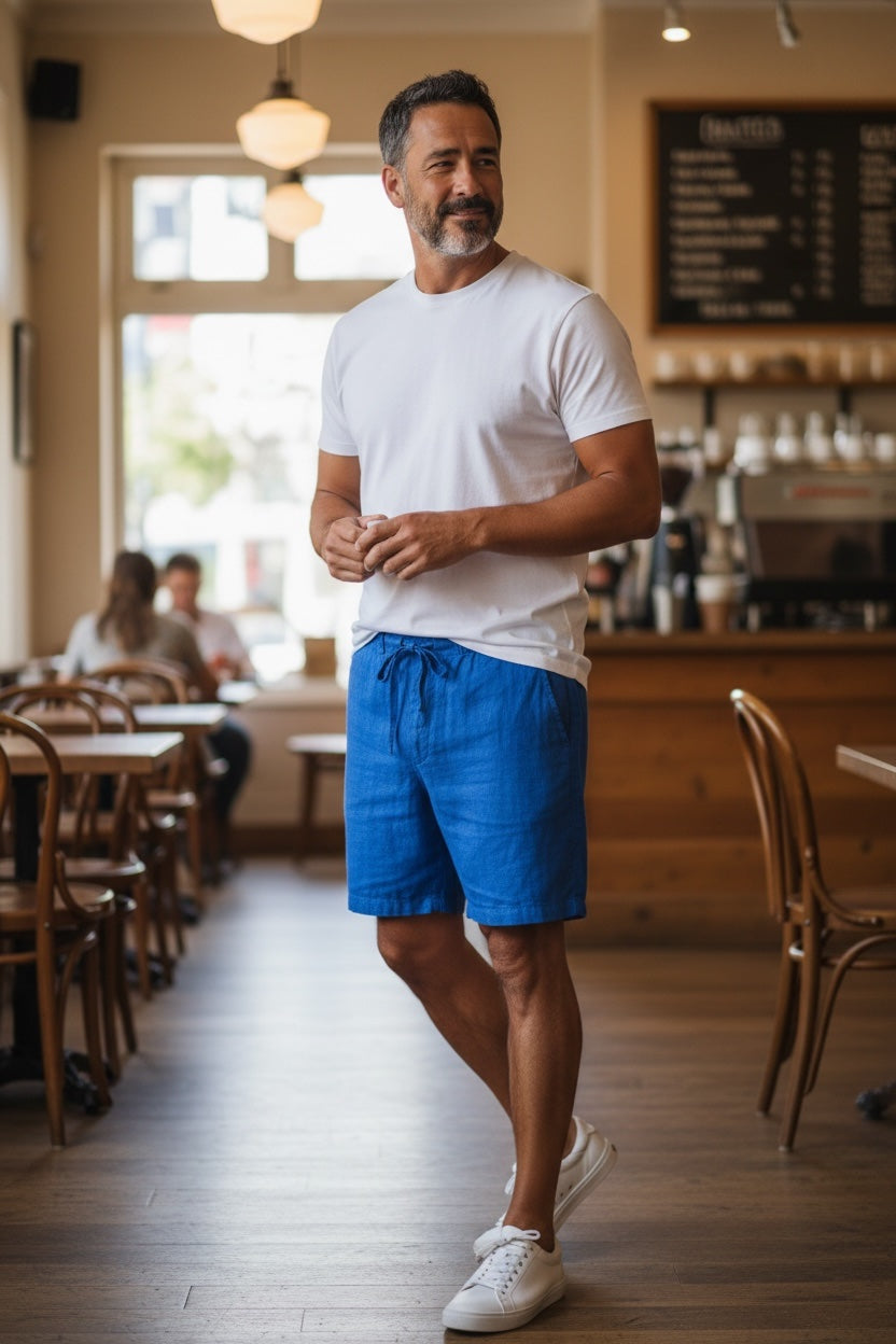 Linen Shorts in Blue