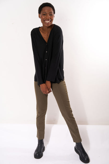 Cotton Twill Slim Leg Pant in Fatigue