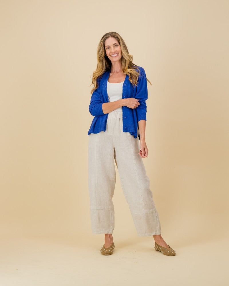 V-Neck Knit Cardi in Sapphire