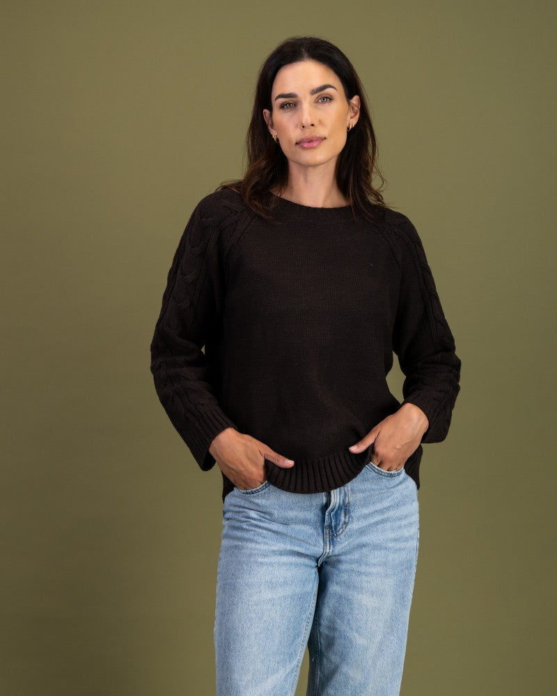 Cable Detail Knit in Mole