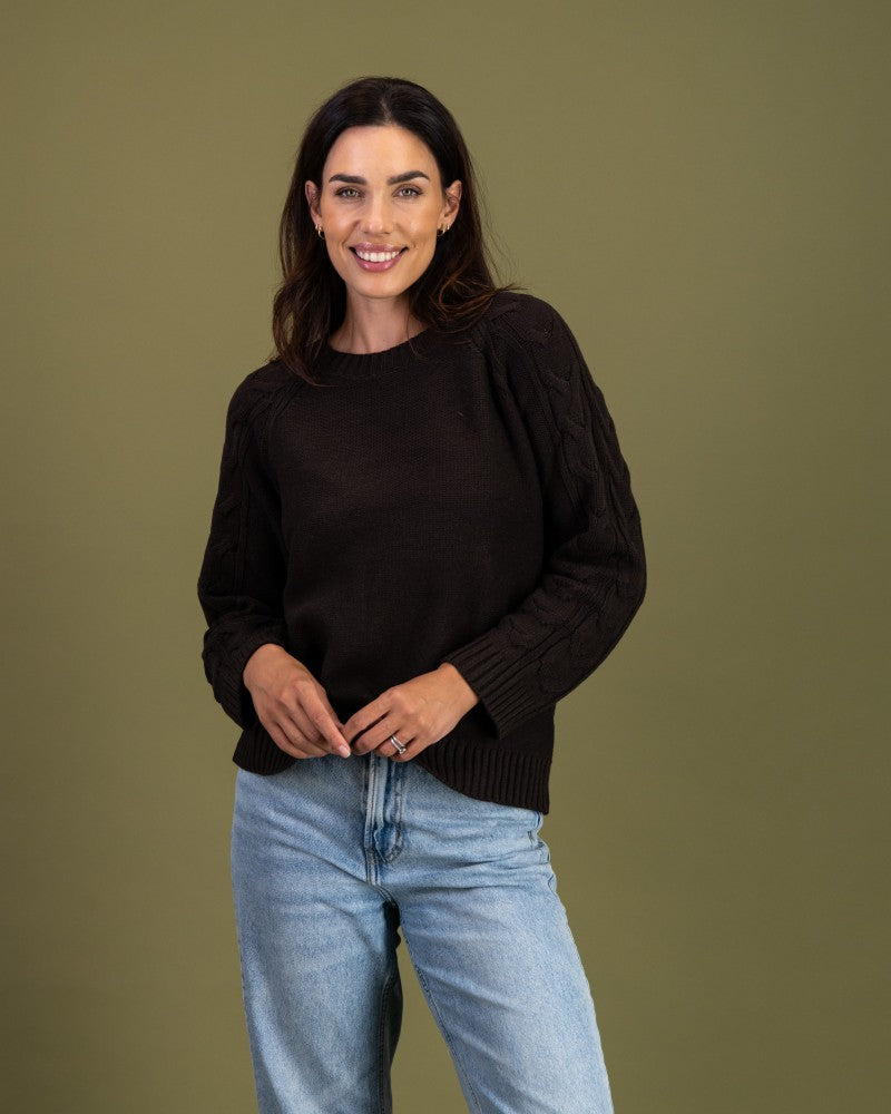 Cable Detail Knit in Mole