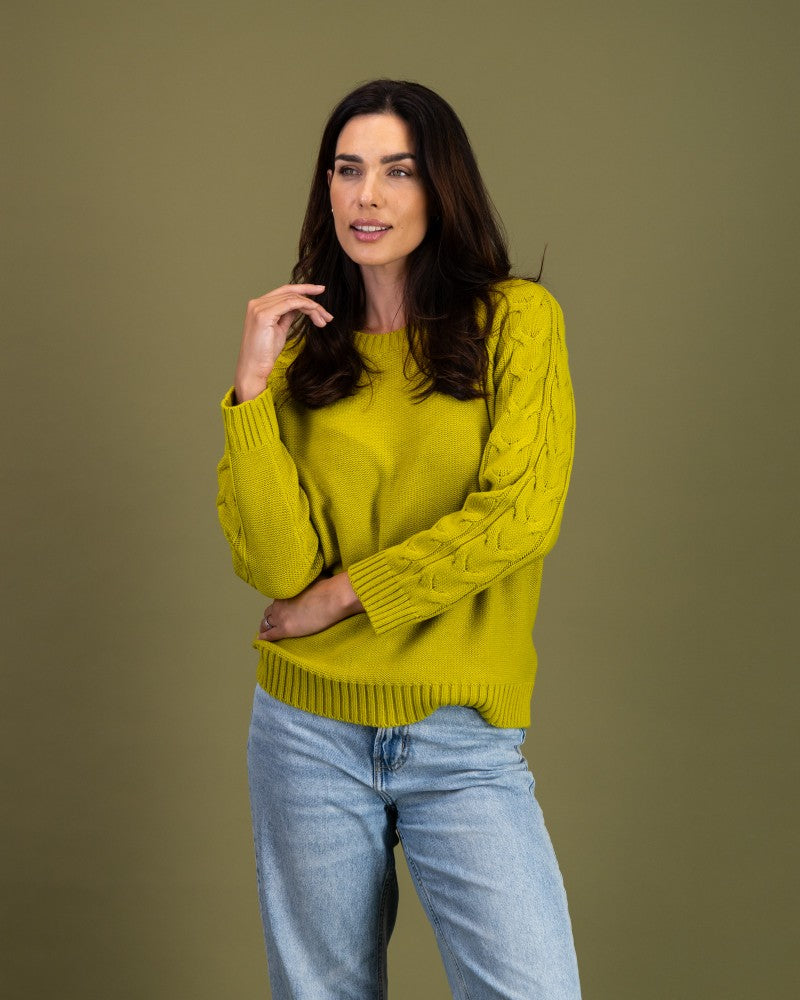 Cable Detail Knit in Pear