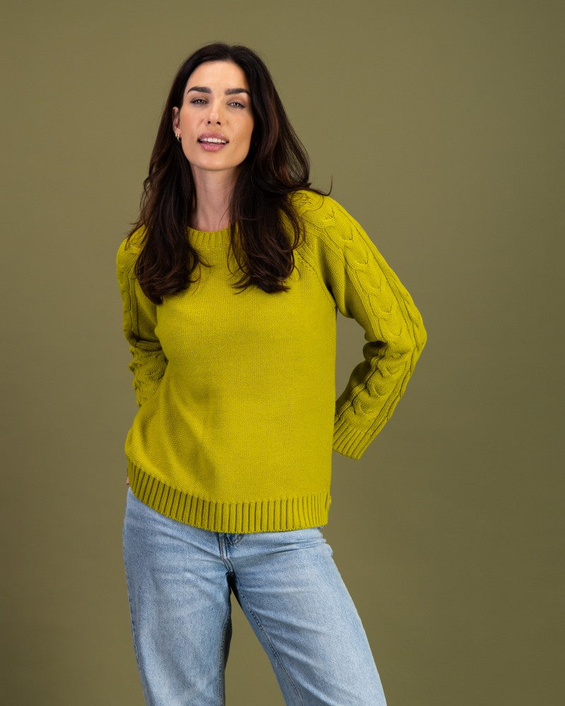 Cable Detail Knit in Pear