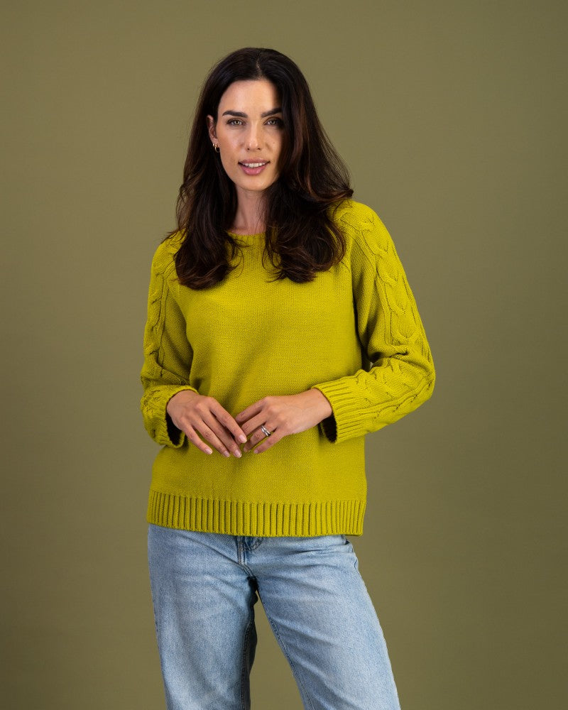 Cable Detail Knit in Pear