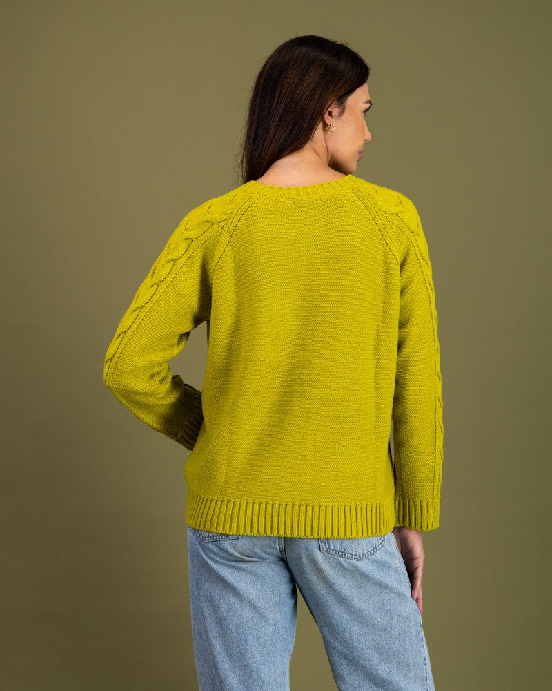 Cable Detail Knit in Pear