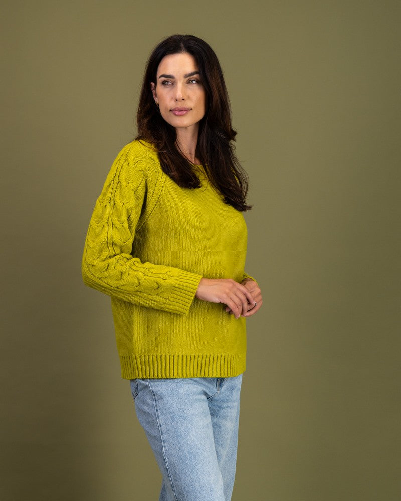 Cable Detail Knit in Pear