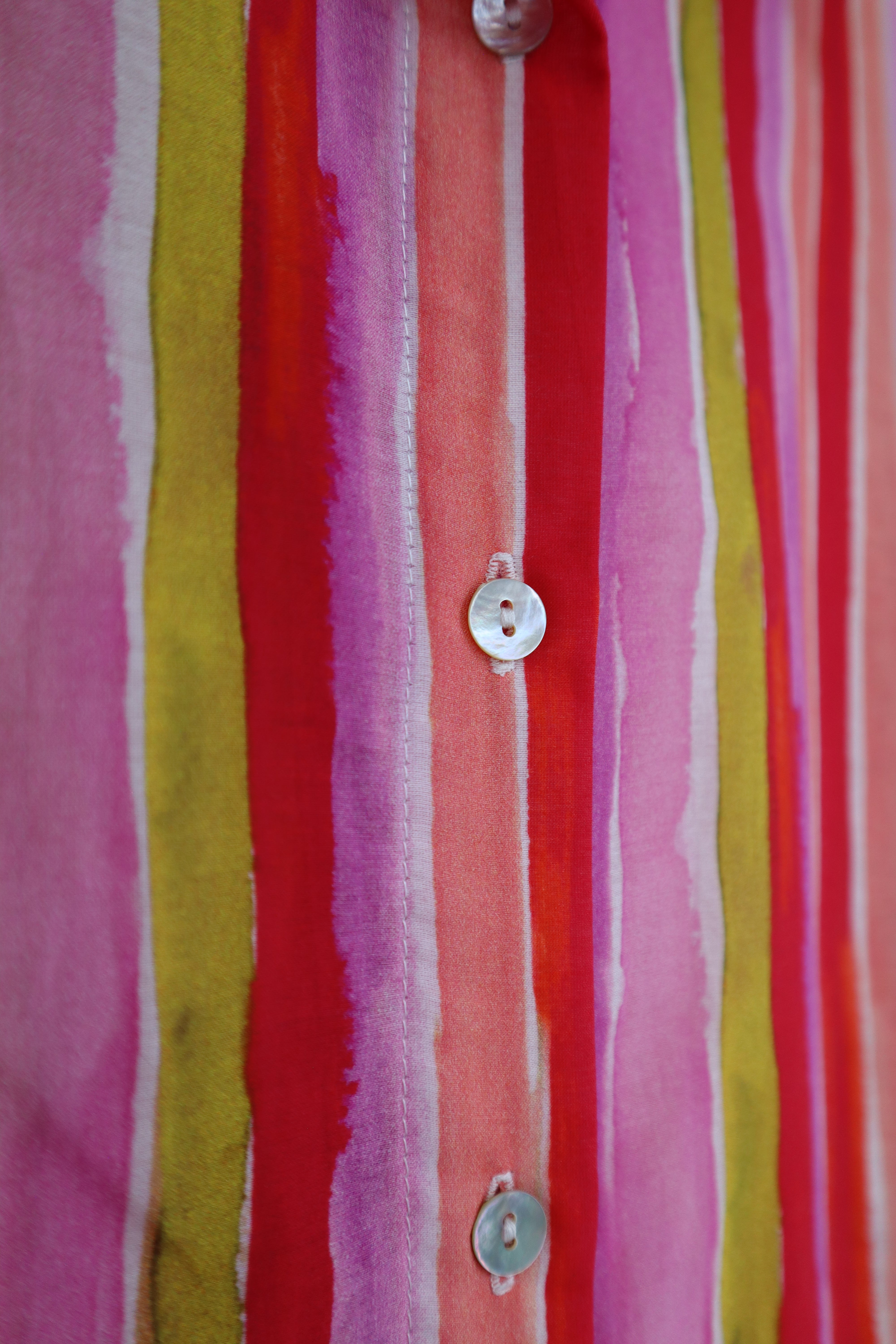 Cotton & Silk Printed Shirt Tunic in Pink Stripe