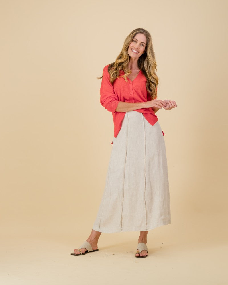 Panelled Skirt in Natural