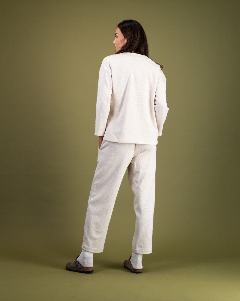 V-Neck Track Top in Oat