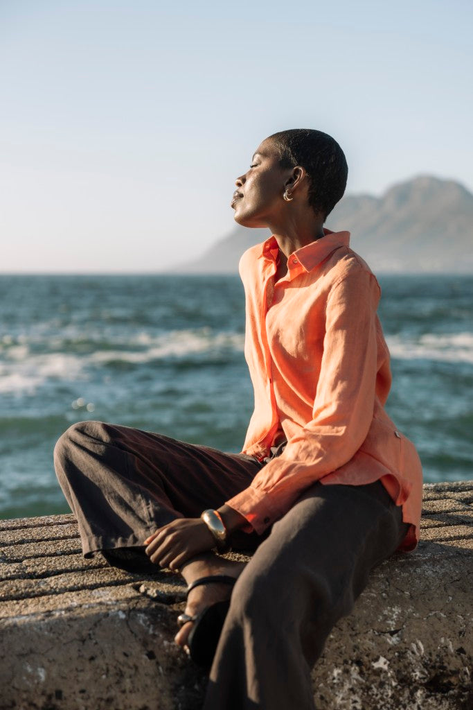 Concealed Front Shirt in Grapefruit