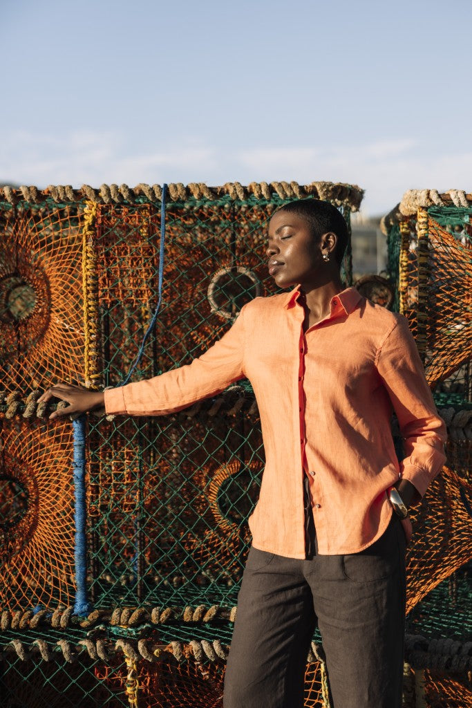 Concealed Front Shirt in Grapefruit