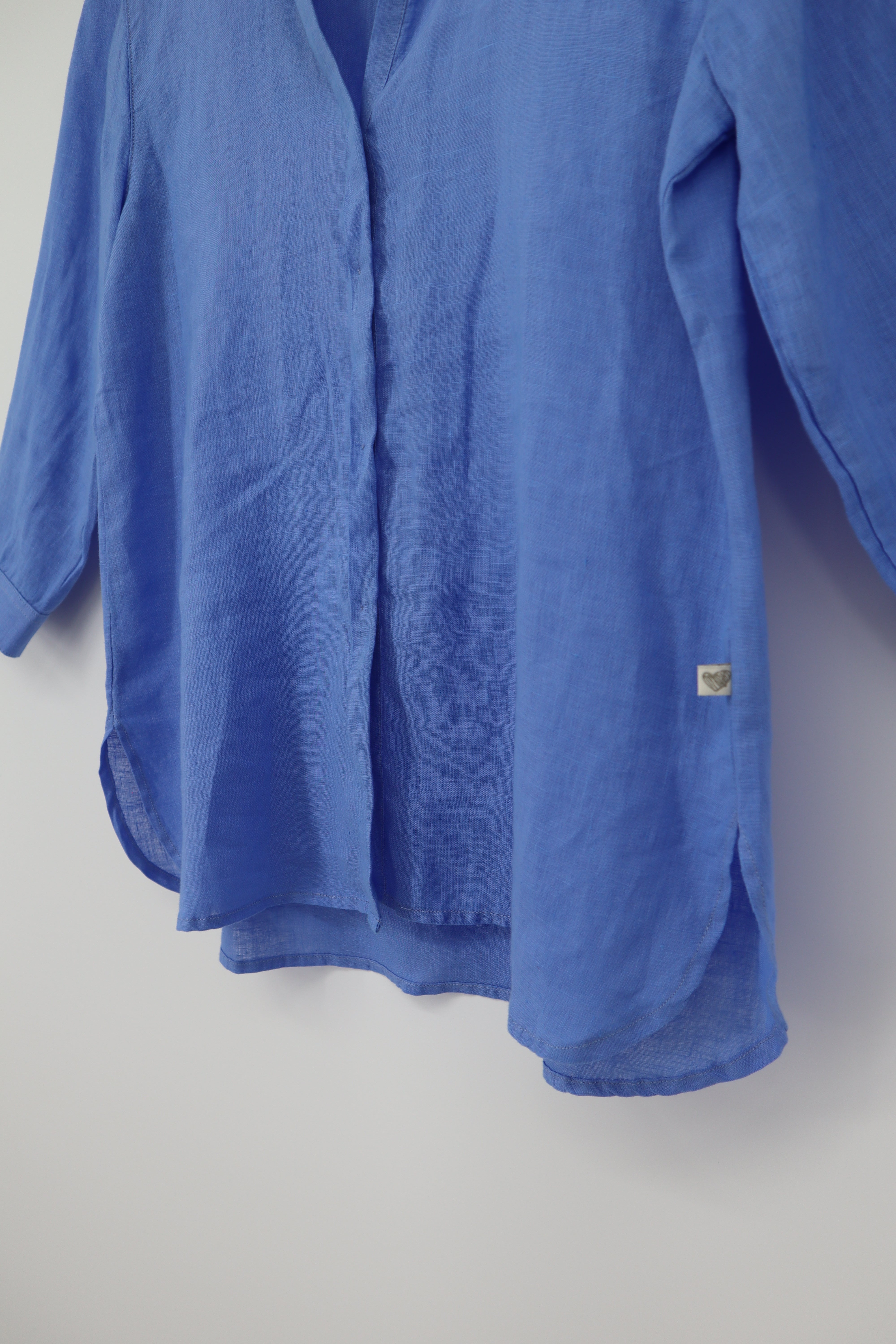 3/4 Sleeve Linen Shirt in Bluebell