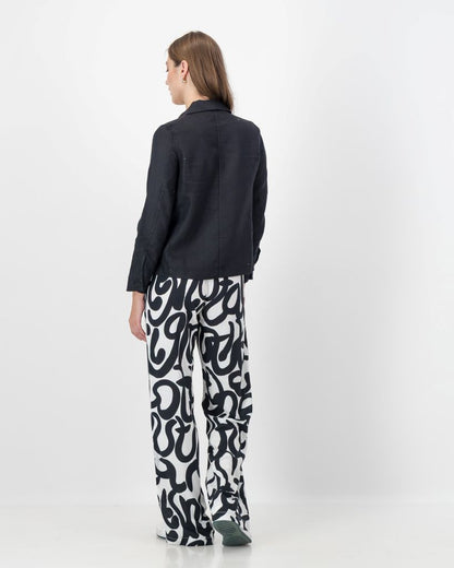 Linen Collar Jacket in Black