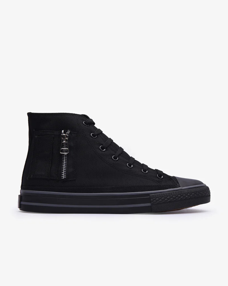 Alpha Canvas Zip Shoes in Black Mono / Grey