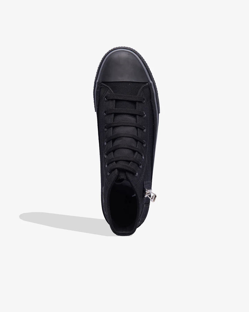 Alpha Canvas Zip Shoes in Black Mono / Grey