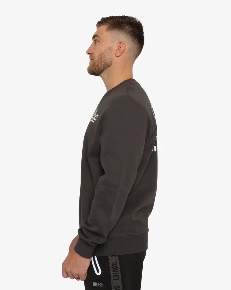 Asher Crew Neck Sweat Top in Anthracite