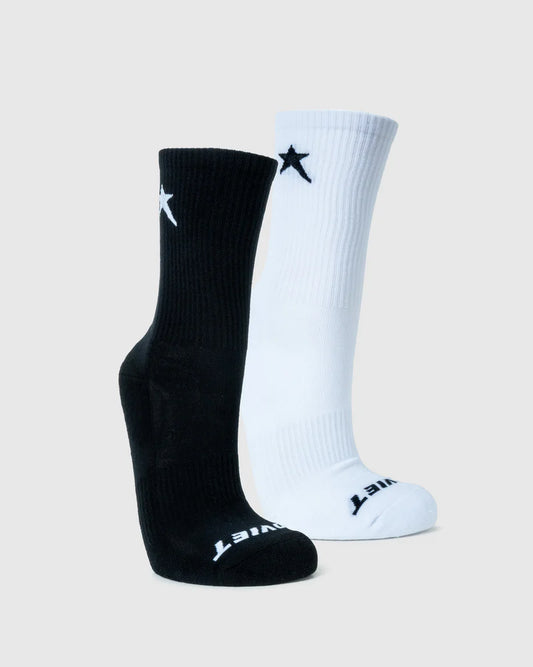 Blackbird 2pk Ankle Tennis Socks in Black & White