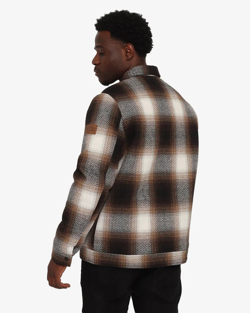 Brad Zip Shacket in Chocolate