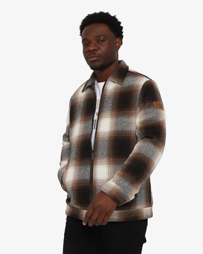 Brad Zip Shacket in Chocolate