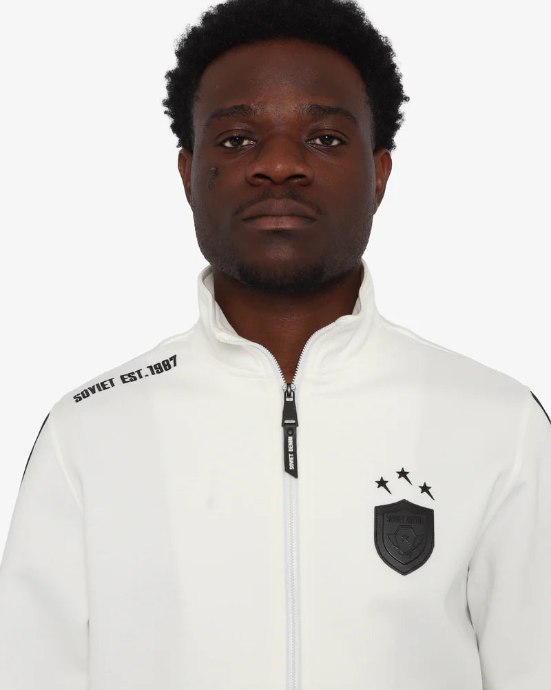 Calvin Zip Up Sweat Top in Coconut