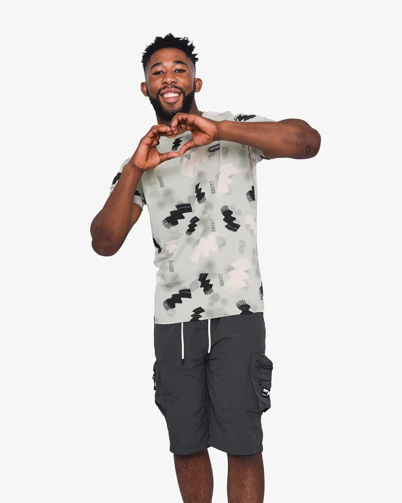 Infinite SS Print Tee in Desert Sage