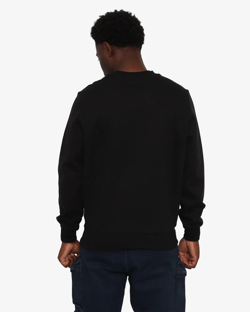 Leo Crew Neck Sweat Top in Black