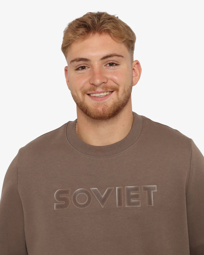 Leo Crew Neck Sweat Top in Taupe