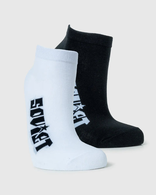 Long Island Evo 2pk Short Socks in Black / White