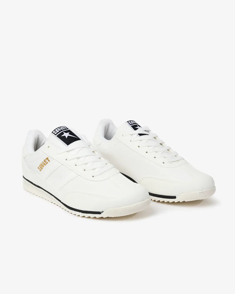 Rome Low Cut Shoe in White Mono / Black